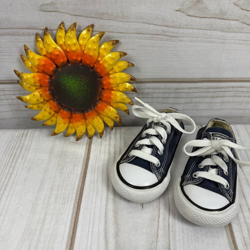 Kids Navy Blue Converse All‎ Star Chuck Taylor Low Top Canvas Shoes Size 5
